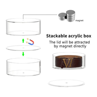 Présentoir rond de rangement pour ceinture en acrylique, 5 pièces, conteneurs transparents, peut être utilisé pour les bijoux, bracelets, bagues, montre et cosmétiques