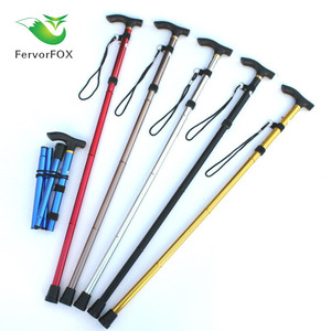 Bâton de randonnée télescopique pliable en alliage d'aluminium FervorFOX, réglable sur 5 sections, pour personnes âgées - Product Image 1