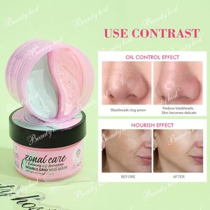 OEM Organic Double Color Zone Grid Care Face Beauty Moisturizing Skin Care Deep Pore Cleaning Facial Oil Control Mud Clay Mask - Product Image 4