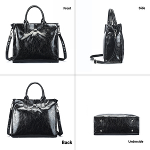 Ladies Luxury Large Capacity Genuine Leather Shoulder Tote Bag <b>Purse</b> Zipper Closure Handbag - Product Image 4