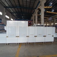 Lave-vaisselle professionnel à convoyeur avec fonctions de pré-lavage, lavage et séchage, en acier inoxydable 304, capacité de 2000 à 4000 assiettes/heure