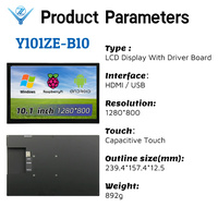 Module d'affichage LCD haute résolution YZY 10,1 pouces 1280x800, interface HMI, panneau tactile CTP, carte de commande pour tablette Android