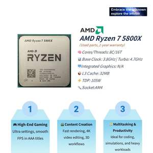 مجموعة لوحة أم جديدة من PANDL طراز AM4 للألعاب تدعم معالجات AMD Ryzen 7 5800X مع ذاكرة DDR4 ثنائية القناة ولوحة أم B450 تدعم حتى 64 جيجابايت لأجهزة الكمبيوتر المكتبية - Product Image 2