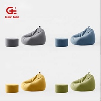 Vente en gros de chaise d'appoint moderne en tissu avec sac souple pouf géant d'extérieur de forme unique pour chambre à coucher et meubles de maison d'hôtel
