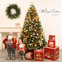 Vente en gros d'arbres de Noël artificiels en PVC avec lumières brillantes, ensemble de 171 à 200 cm, décoration intérieure pour les fêtes, ornements faits à la main, Noël