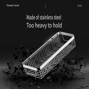 Estante de Baño Moderno de Acero Inoxidable 304, Impermeable, Rectangular, de Pared, de Dos Niveles, con Cesta de Almacenamiento para Toallas, para Ducha - Product Image 3