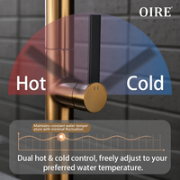 Keran Dapur Oire Luxury Single Lever Handle High Flow Brass Brushed Rose Gold Magnetic Pull-Down Deck-Mounted Single Hole