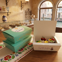 Boîte d'emballage jetable en papier pour boulangerie, personnalisée, pour gaufres, beignets et pâtisseries