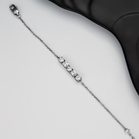 Bracelet Chaîne Tennis Géométrique en Zircon pour Femme SDA BB1758W, en Acier Inoxydable Plaqué Or, Bijou Tendance, Vente en Gros