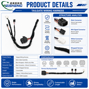 تجميعة أسلاك مخصصة للباب الخلفي للسيارة، كابلات هيكل الباب الخلفي، تصنيع حسب الطلب - Product Image 3