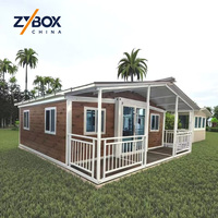 Casa Modular Prefabricada ZYBOX, Villa de Lujo Expandible de 20 pies/40 pies, Contenedor con Techo a Dos Aguas, Porche, Valla, Oficina, Edificio, Apartamento