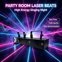 Projecteur laser d'animation à 4 faisceaux 12W RGB, indice IP33, activé par le son, contrôle DMX, scanner couleur, éclairage de scène en aluminium
