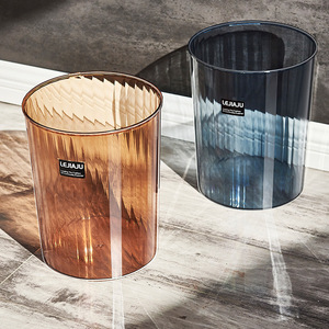 Leijaju Transparent Round Trash Can Cylindrical <b>Large</b> Size Indoor Waste <b>Bin</b> For Living Room Kitchen Bathroom Toilet - Product Image 3