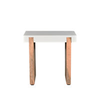 Tables basses modernes en bois blanc, table d'appoint à plateau sur chenilles |   Table d'appoint minimaliste pour salon et chambre à coucher, collection prix de gros