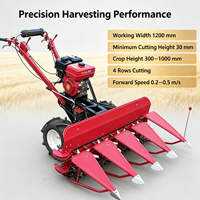 Moissonneuse-batteuse 4 rangs refroidie par eau de 5,6 kW avec une largeur de coupe de 1,2 m pour la récolte du grain, du riz et de l'herbe - Utilisation agricole professionnelle