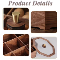 Boîtes à fruits secs en bois au design rétro personnalisé, 9 compartiments, boîte cadeau pour fruits secs avec couvercle transparent pour offrir en cadeau lors de fêtes