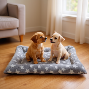 ชุดแผ่นรองนอนสุนัขผ้าสตาร์แฟลนเนลสีเทาแบบสามชิ้นสำหรับเตียงสัตว์เลี้ยง - Product Image 3