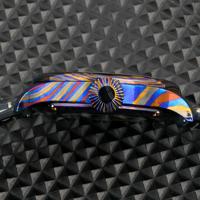 Montre mécanique pour homme, cadeau d'entreprise personnalisé en usine, cadran bleu en titane Damas, montre mécanique automatique pour homme