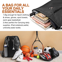 RPET – sac à dos personnalisé en Polyester avec cordon de serrage, sac de sport pour femmes et hommes, grande taille avec fermeture éclair et poches en filet pour bouteille d'eau