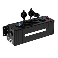 Mini caja de distribución de energía de 12V, 1 interruptor de Control, 1 enchufe de cargador USB, 1 encendedor de cigarrillos, 1 voltímetro, Control de interruptor conveniente