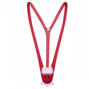Lencería de Poliéster con Temática de Santa Claus <span class=keywords><strong>para</strong></span> <span class=keywords><strong>Hombre</strong></span>, Estilo Europeo Americano, Body con Cuello en V, Diseño de una Pieza, ODM Disponible, Envío Directo - Product Image 1