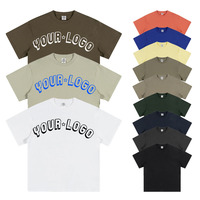 T-shirts en coton épais pour hommes Streetwear Casual Animation T-shirts à impression numérique personnalisés surdimensionnés délavés à l'acide pour hommes