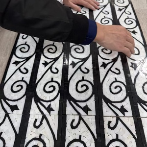 Làm bằng tay đá cẩm thạch khảm biên giới huy chương gạch khảm mô hình Inlay thiết kế cho sàn gạch khảm biên giới - Product Image 2