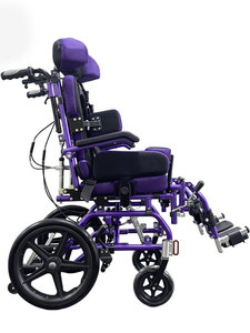 <span class=keywords><strong>Fauteuil</strong></span> <span class=keywords><strong>roulant</strong></span> pour enfants multifonctionnel en alliage d'aluminium à <span class=keywords><strong>dossier</strong></span> haut <span class=keywords><strong>inclinable</strong></span> confortable pour enfants atteints de paralysie cérébrale SMA - Product Image 2