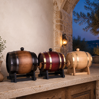 Distributeur de vin en fût de bois avec robinet et support pour service sur table de bar à domicile, fournisseur en gros d'articles de bar en bois de pin et de chêne
