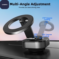 Dudukan Mobil Magnetik MagSafe Vakum Elektrik N52, Penyangga Magnetik Putar 360 Derajat, Lengan Aluminium, Lampu LED, Dudukan Dasbor Logam untuk iPhone Samsung