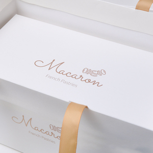 IMEE – boîte blanche de luxe haut de gamme, élégante, feuille d'or 8 grilles, grand papier <span class=keywords><strong>Macaron</strong></span>, boîte cadeau avec sac - Product Image 3