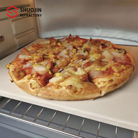 Plat à pizza en céramique, plaque de cuisson en cordiérite antiadhésive résistante aux hautes températures, brique réfractaire moulée