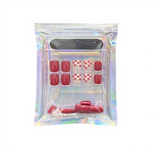 Factory Wholesale 12x22cm Holographic Transparent Self-Sealing Bag Custom Transparent <b>Packaging</b> Bag for Small Items - Product Image 1