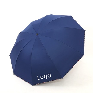 Parapluie pliable portable résistant au vent et aux UV avec impression de logo personnalisée pour adultes, hommes et femmes en voyage par temps de pluie - Product Image 1