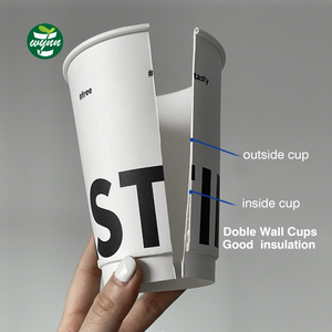 Papel de café clásico impreso, taza de doble pared con tapa, desechable, 8oz, 12oz, 16oz - Product Image 5