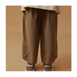 YOEHYAUL N1365 pamuk keten Tencel gevşek serin tasarımlar pantolon Boys için yüksek kalite nefes kargo pantolon çocuklar için Boys