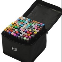 Nouveau design d'usine – Marqueur artistique permanent à double pointe, encre à base d'alcool, 48, 80 ou 120 couleurs, non toxique, avec pointes pinceau/PE
