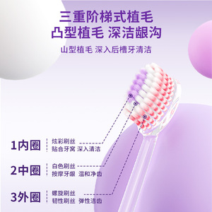 Brosse à dents Sweetrip Triple Action Nettoyage en profondeur Poils doux Manuelle pour adultes Violette - Product Image 2