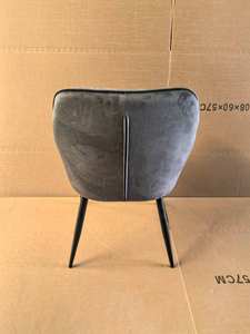 Haute densité éponge doux rembourré velours siège arrière cadre en métal salon Restaurant salle à manger <span class=keywords><strong>chaise</strong></span> avec pieds de peinture noire - Product Image 4