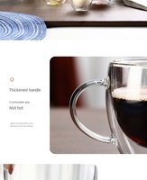 Mug à café en verre à double paroi, isolation thermique, design moderne minimaliste transparent, passe au lave-vaisselle, mini verres à whisky et à expresso