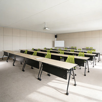 Table de conférence modulaire à plateau rabattable, table de formation moderne en fer pliable pour bureau, école, hôtel, garantie 5 ans
