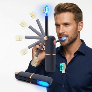 Cepillo de Dientes Eléctrico Sónico Portátil de Viaje, Limpieza UVC, Blanqueamiento, Resistente al Agua IPX5, Diseño Plegable, 3 Modos, 30 Días de Duración de la Batería - Product Image 1