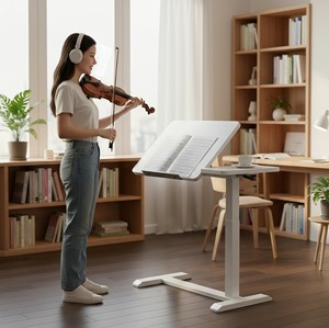 Direttamente dal Produttore: Comodini Mobili, Scrivanie Regolabili in Altezza a Colonna Singola e Scrivanie per Computer da Ufficio Domestico - Product Image 4