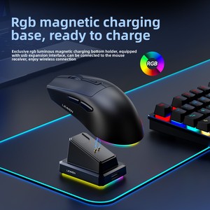 X3 Crack Trọng Lượng Nhẹ Máy Tính Xách Tay Chơi Game E-Thể Thao Chuột Không Dây Cho Bluetooth Chế Độ Kép Với Sạc Cơ Sở Quang Theo Dõi Chuột - Product Image 5