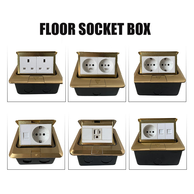 Wholesale Eu Standard Stainless Steel Electrical Power Supply 16A Pop up Floor Socket Box Waterproof Underground Floor Socket