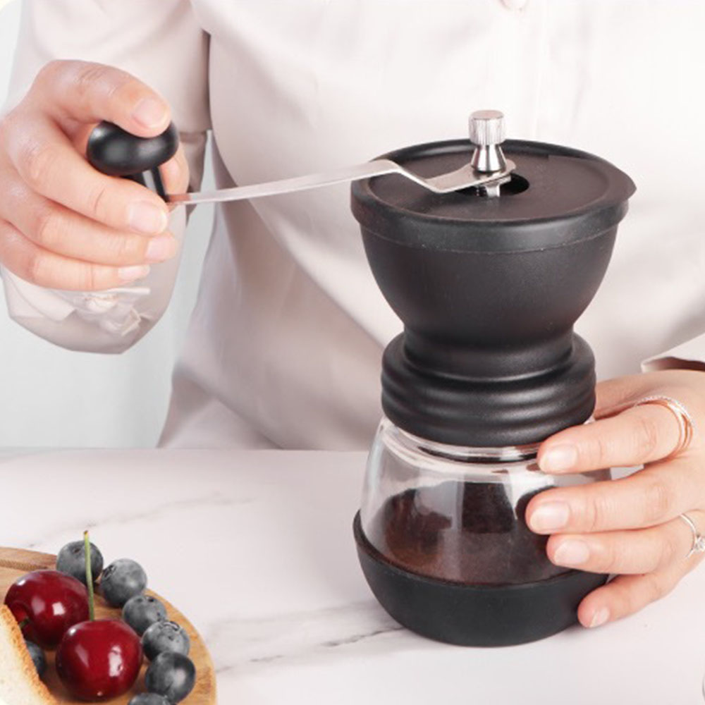 Оптовая продажа, горячая Распродажа, ручные инструменты для кофе, кофемолка, машина для зерен со стеклянным корпусом, портативная кофемолка