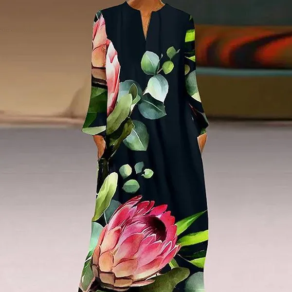 فستان نسائي صيفي بوهيمي, فستان صيفي بوهيمي بأكمام طويلة لحفلات الربيع لعام 2021