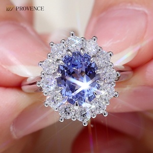 Bague en pierre précieuse cultivée en laboratoire certifiée GRC pour homme et femme, fiançailles, mariage, fête, or massif 10k 14k 18k, saphir flux cultivé en laboratoire - Product Image 1