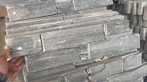 Revêtement en ardoise anthracite au design moderne Mur extérieur en <span class=keywords><strong>pierre</strong></span> <span class=keywords><strong>naturelle</strong></span> à rebord empilé de culture Gris foncé avec finition de surface fendue - Product Image 6