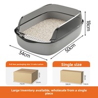 Bac à litière semi-fermé extra-large anti-odeur pour chat avec protection anti-éclaboussures, conception épaissie, pelle et sac désodorisant inclus, livraison directe